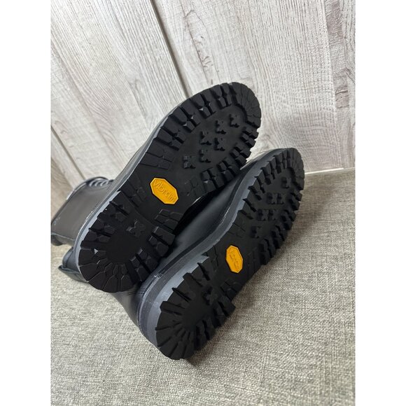 Sperry x John Legend Mens Sz 9 Tall Black Leather Lace-Up Boots w/ Side Zipper - Picture 7 of 11